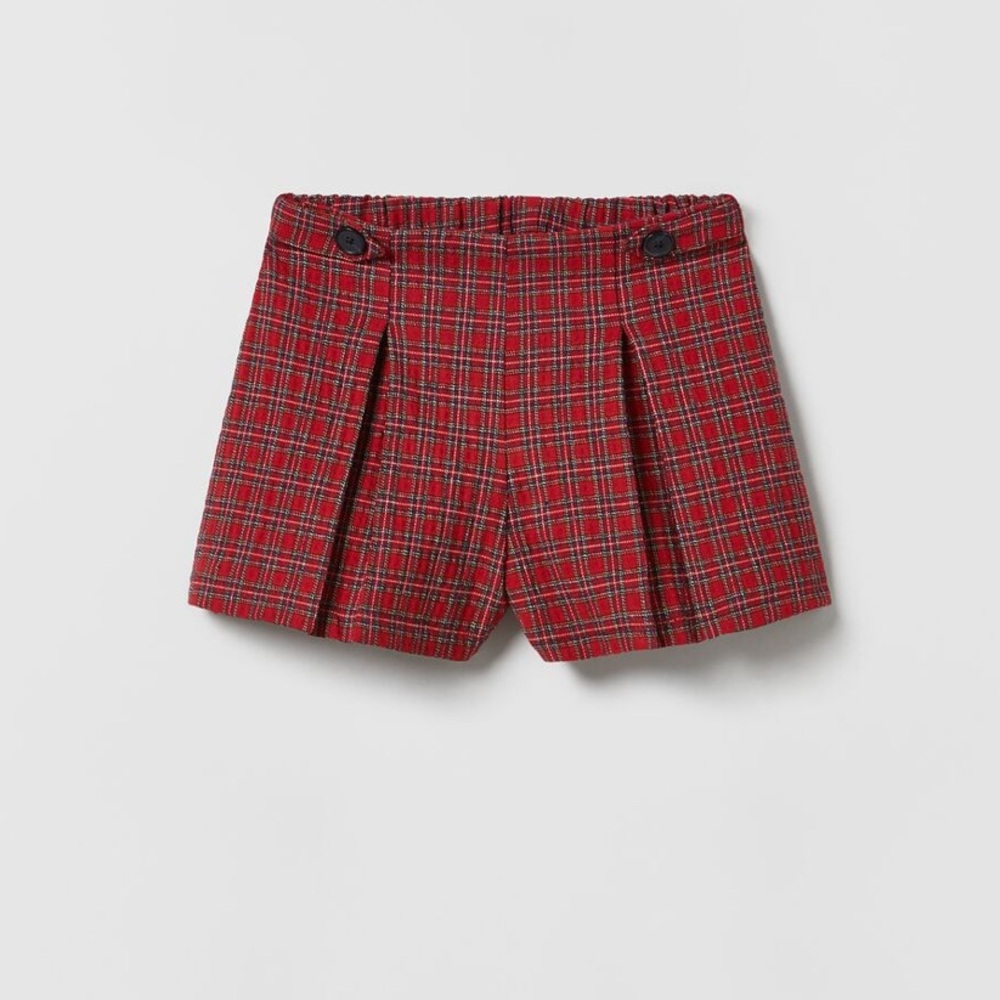 LIKE NEW Zara Girls Plaid Shorts Size 3-4